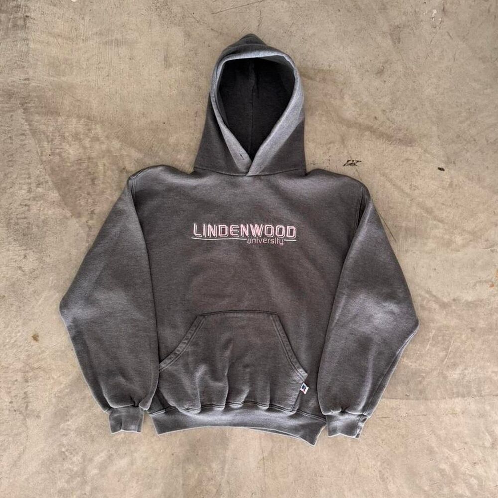Russell-athletic Women's Grey and Black Hoodie
